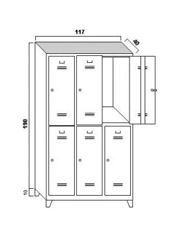 Ofisin Metal Ofis 6 Lı Standart Soyunma Dolabı Gri-Kırmızı Ofisin Metal Ofis 6 Lı Standart Soyunma Dolabı Gri-Kırmızı
