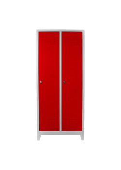 Ofisin Metal Ofis 2 li Standart Soyunma Dolabı Gri-Kırmızı