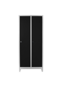 Ofisin Metal Ofis 2 li Standart Soyunma Dolabı Gri-Siyah