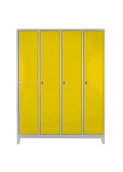 Ofisin Metal Ofis 4 lü Yanyana Soyunma Dolabı Gri-Sarı