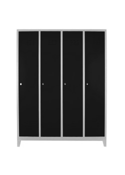 Ofisin Metal Ofis 4 lü Yanyana Soyunma Dolabı Gri-Siyah