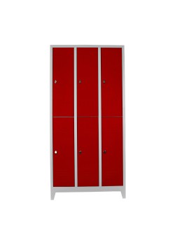 Ofisin Metal Ofis 6 Lı Standart Soyunma Dolabı Gri-Kırmızı