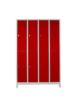 Ofisin Metal Ofis 8 li Soyunma Dolabı Gri-Kırmızı