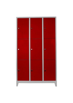 Ofisin Metal Ofis 9 lu Eko Soyunma Dolabı Gri-Kırmızı