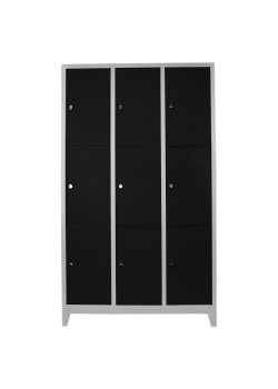 Ofisin Metal Ofis 9 lu Eko Soyunma Dolabı Gri-Siyah